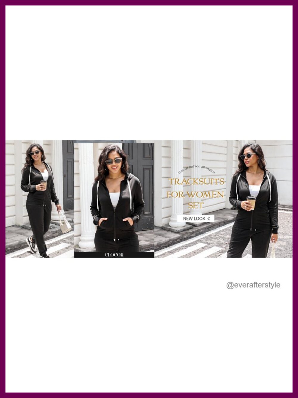 Women's 2 Piece Sweatsuit Set Jogging Outfit Zip Hoodie & Pants Set - Picture 6 of 6